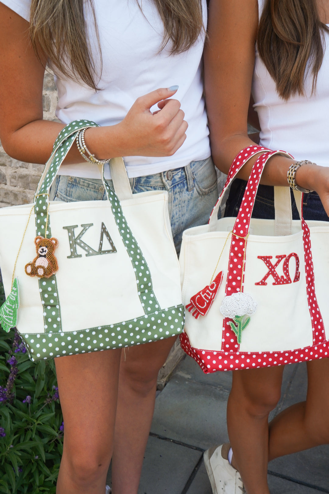 Sorority Greek Mini Polka Dot Canvas Tote