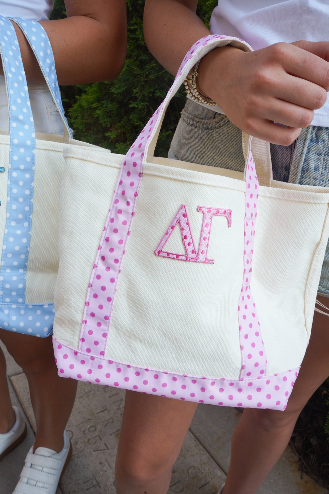 Sorority Greek Mini Polka Dot Canvas Tote