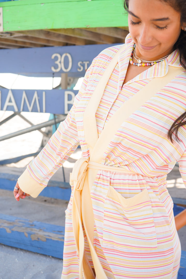 Pool Party Ribbed Bamboo Lounge Robe