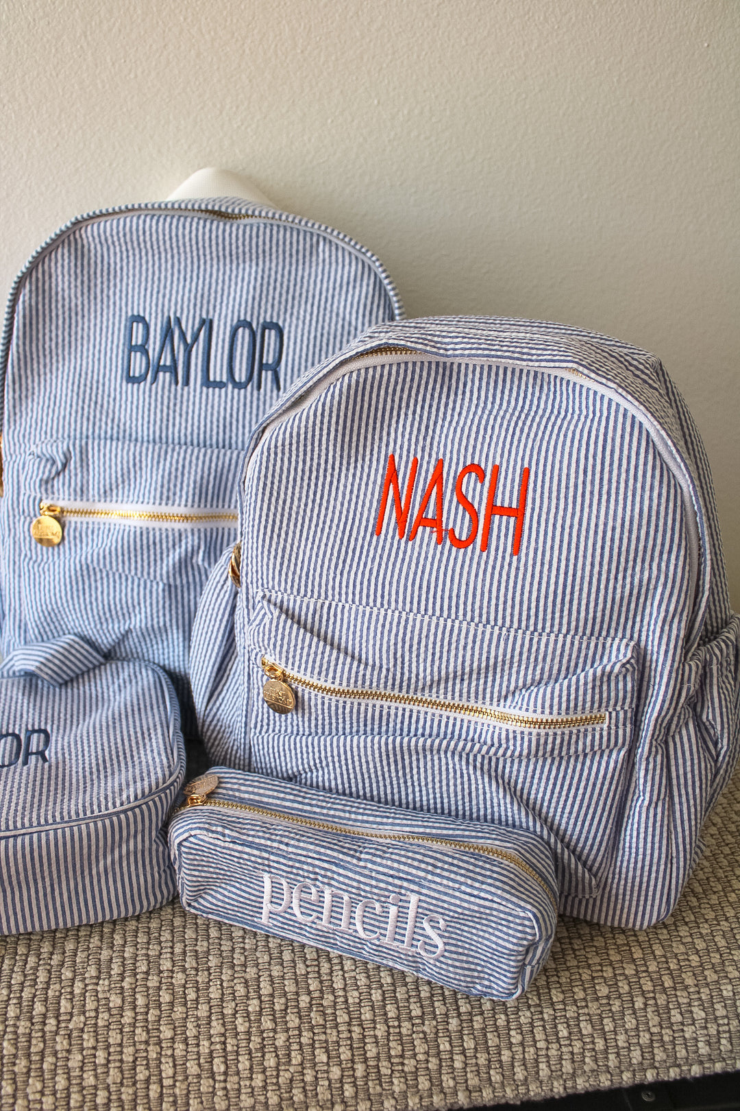 Gingham Backpack - PLAIN NO EMBROIDERY
