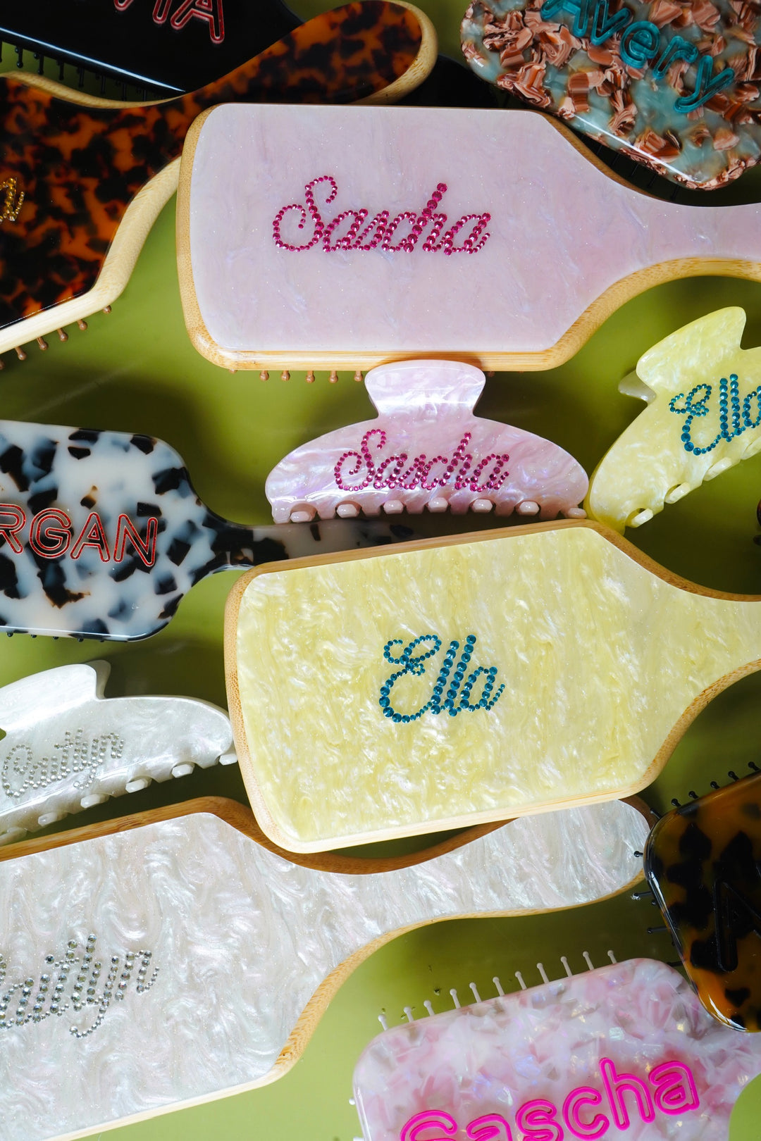 Custom Hair Brush + Hair Clips