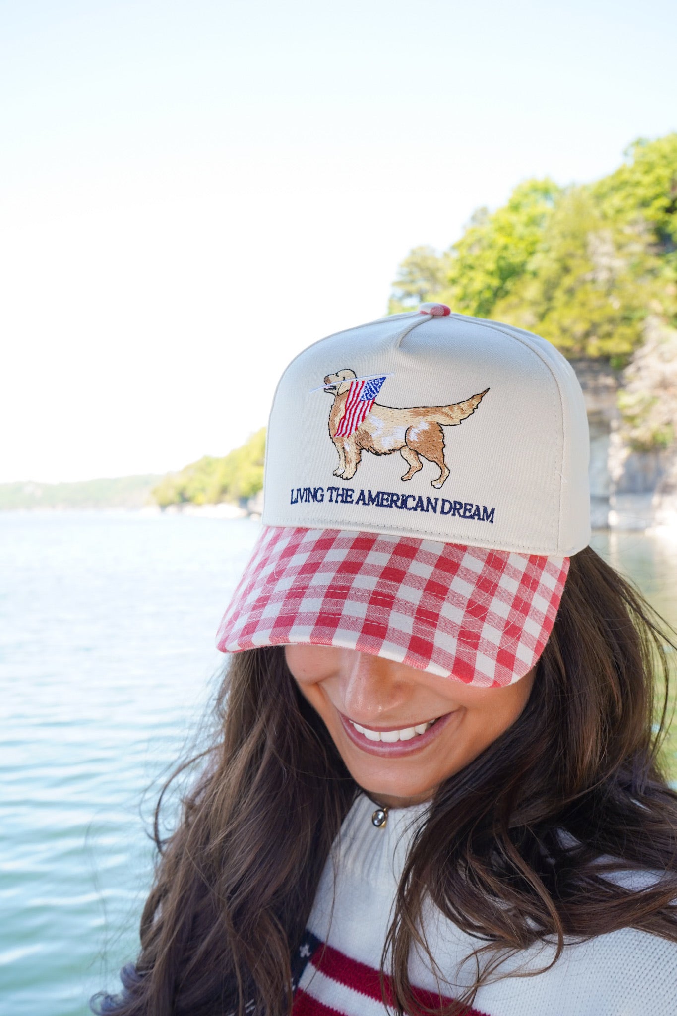 Living The American Dream - Red Gingham Hat – KenzKustomz