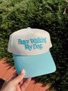 Busy Walking My Dog. Vintage Trucker Hat