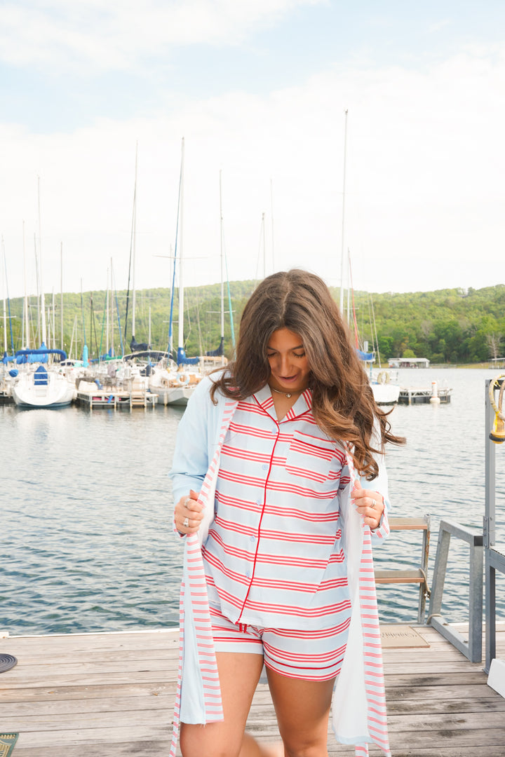 Americana Ribbed Bamboo Lounge Robe