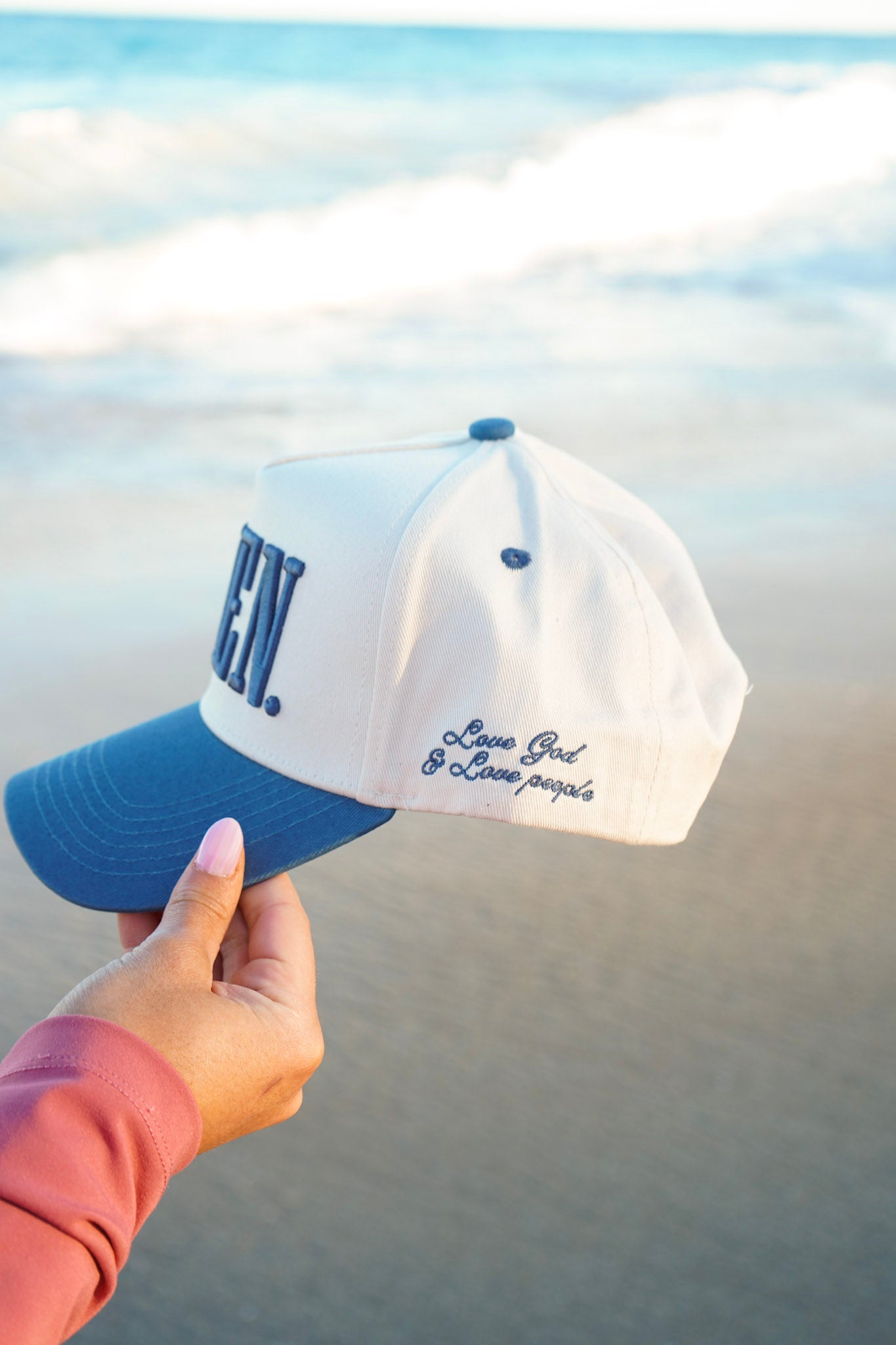 はっちん AMEN. - Slate Blue Vintage Trucker Hat – KenzKustomz