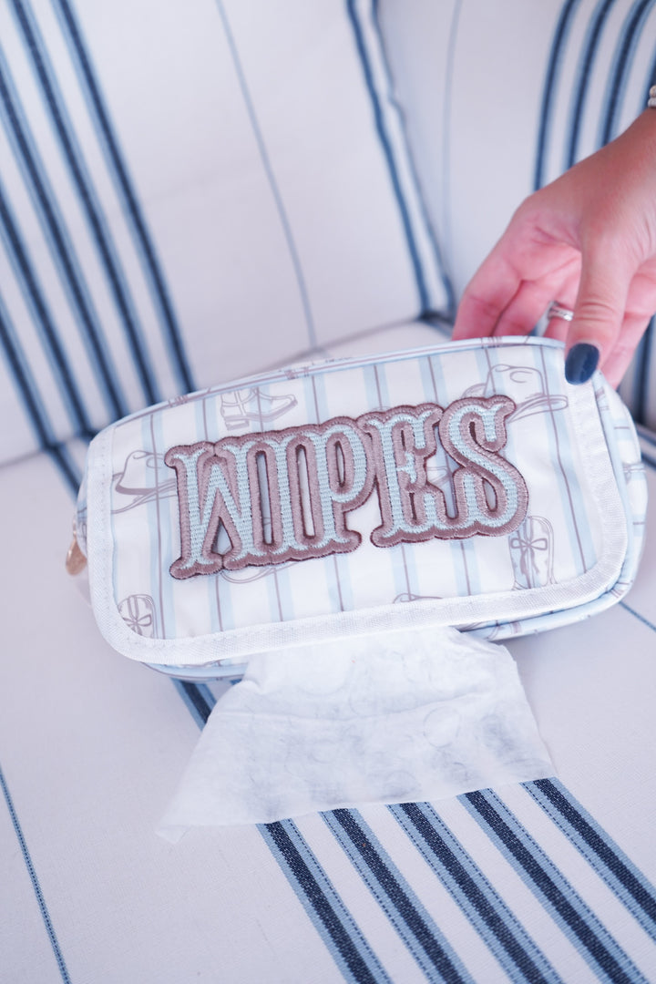Wipes Pouch - Western Blues Clear Coat Bag