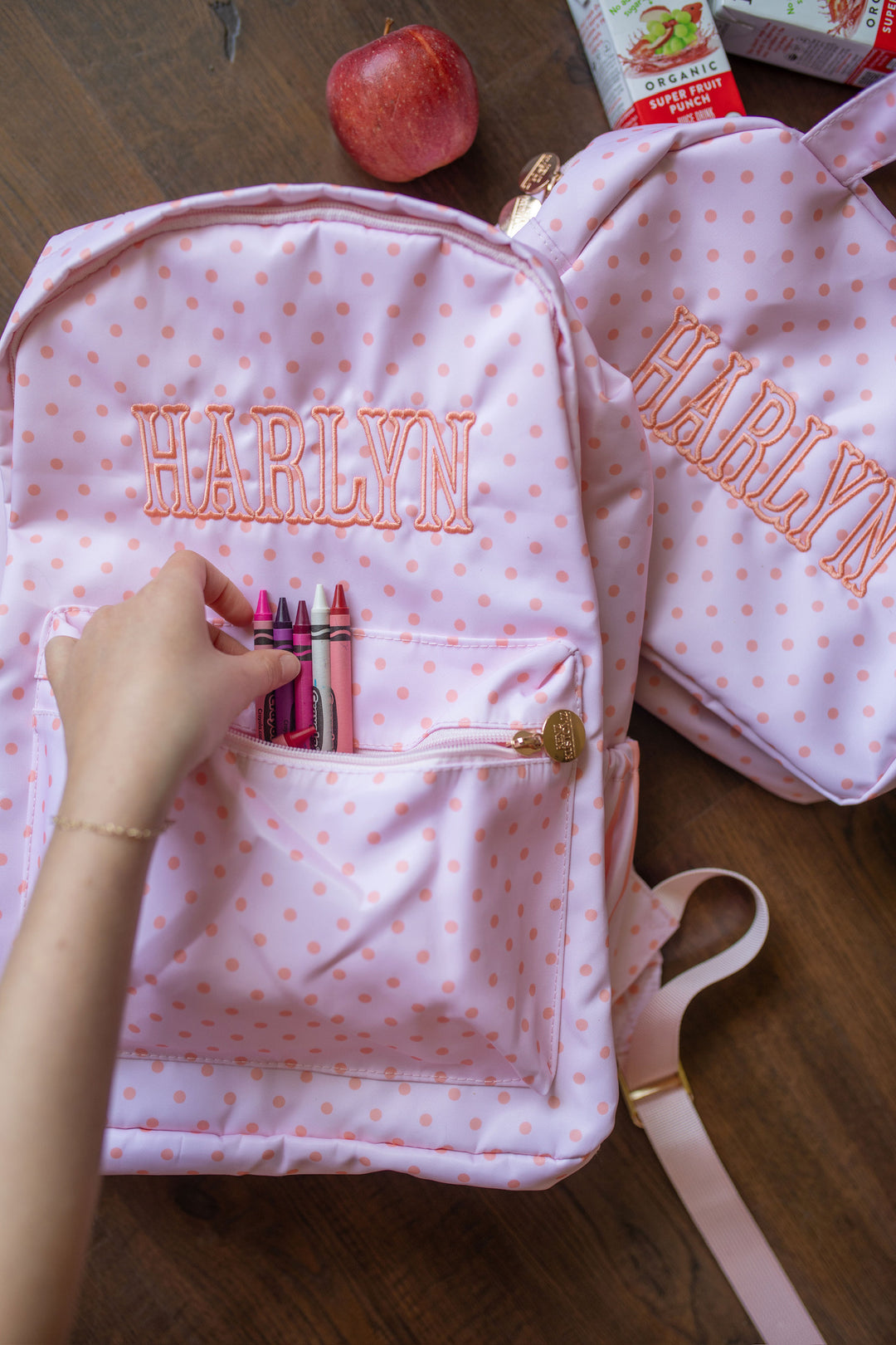 Pink &amp; Peach Polka Dot Backpack