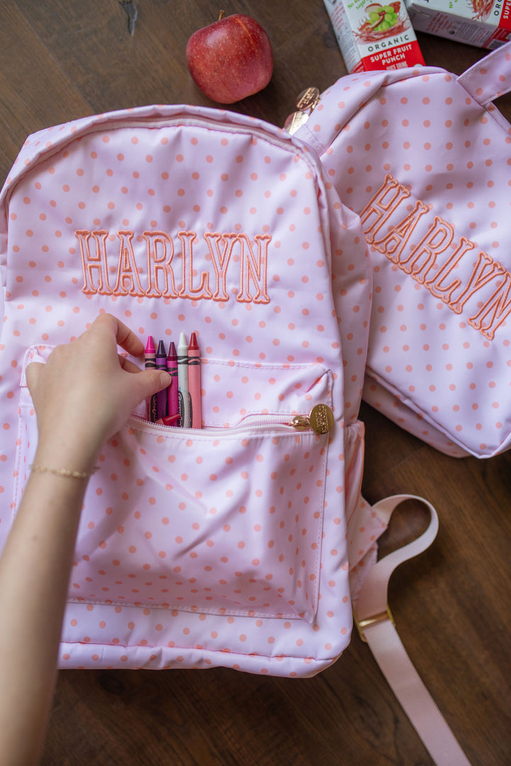 Pink &amp; Peach Polka Dot Backpack