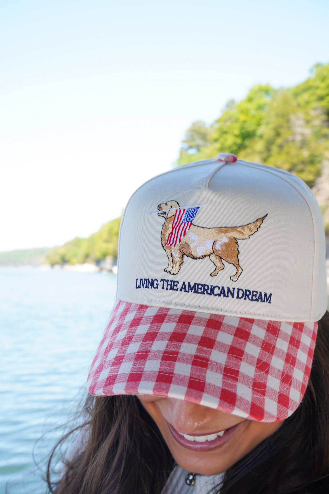 Living The American Dream - Red Gingham Hat – KenzKustomz