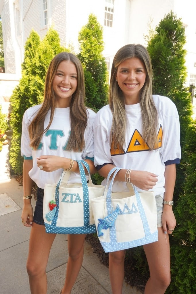 Sorority Greek Mini Polka Dot Canvas Tote