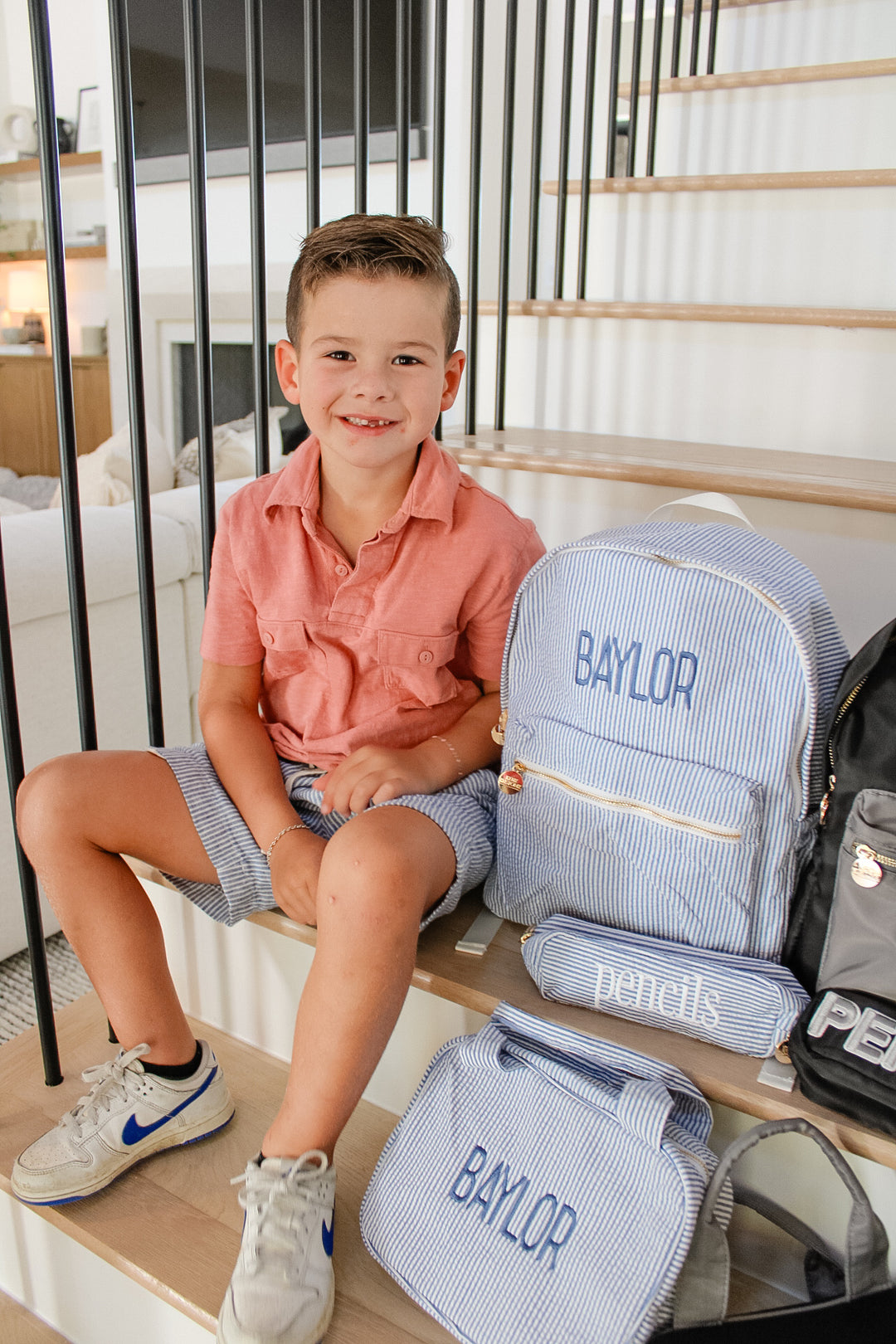 Gingham Backpack - PLAIN NO EMBROIDERY