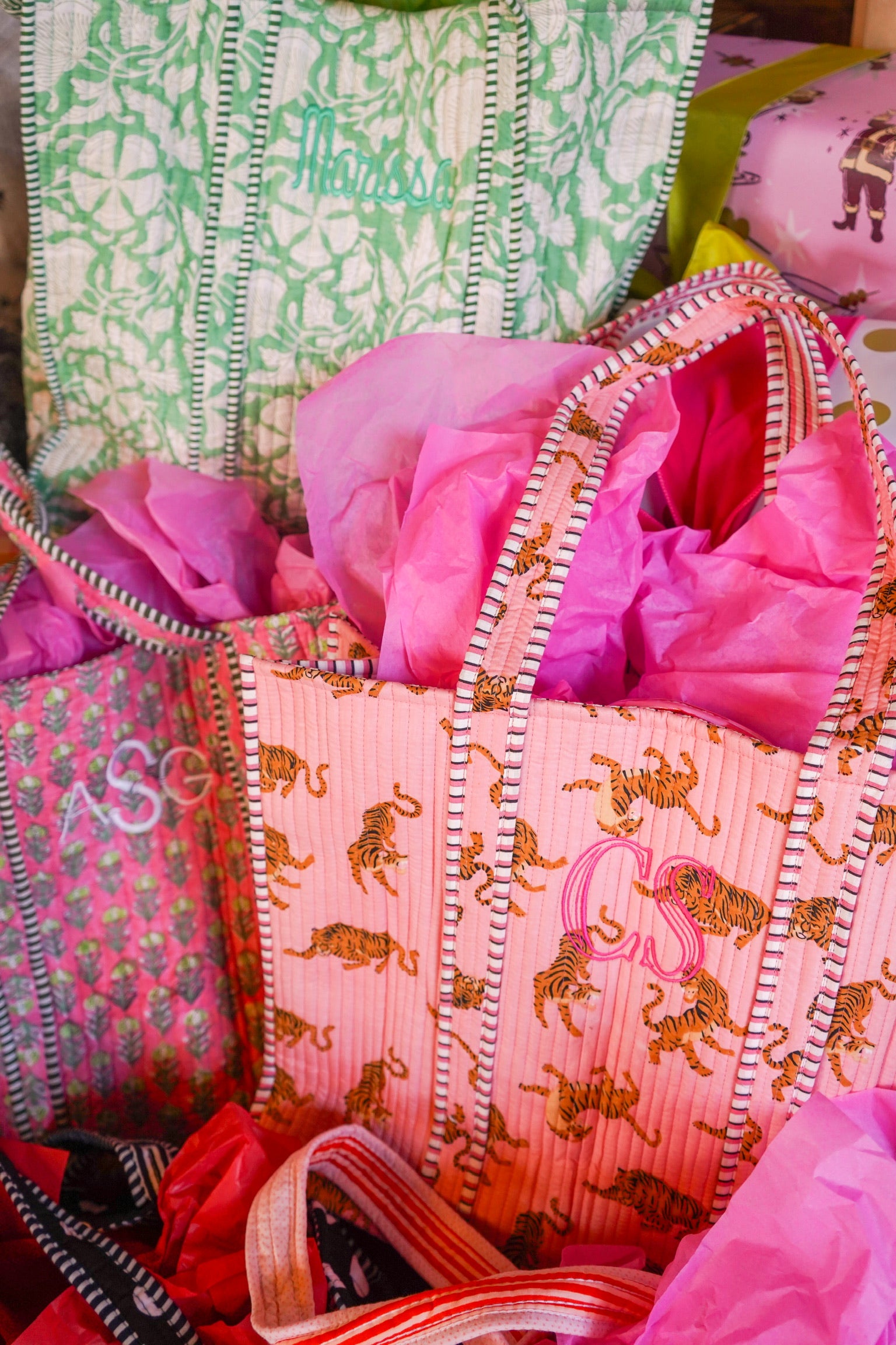 Quilted Block-Print Tote Bag – KenzKustomz