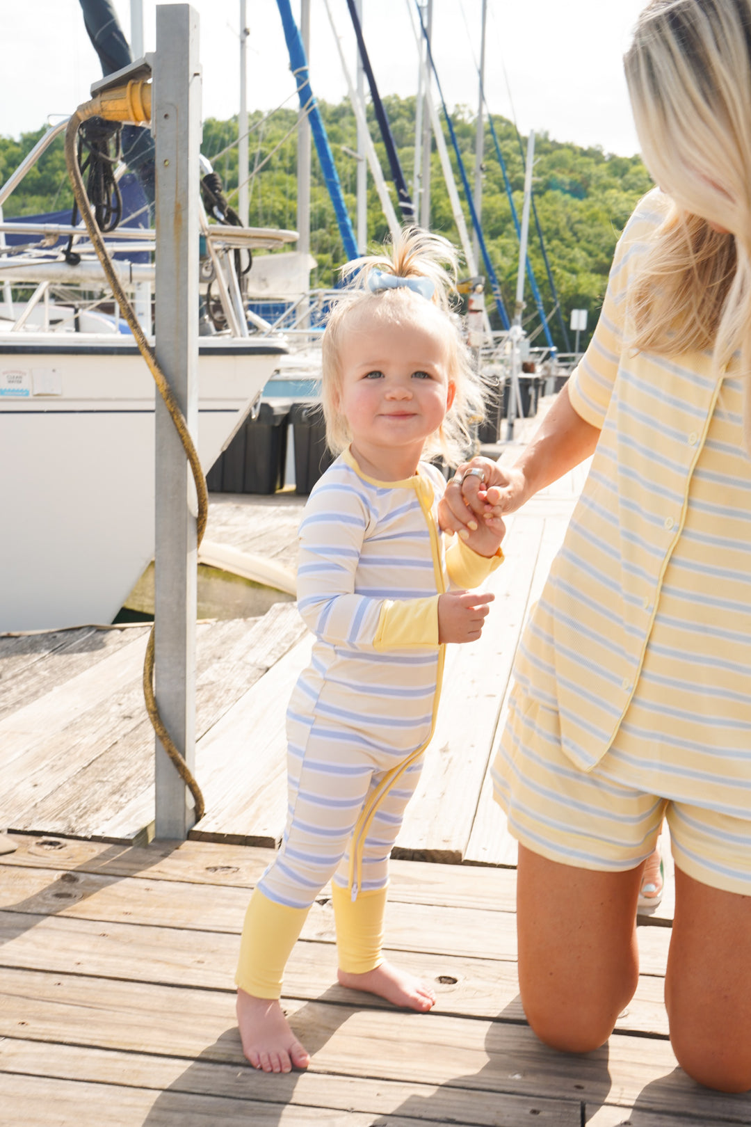 Butter &amp; Blue Stripes - Bamboo Sleeper