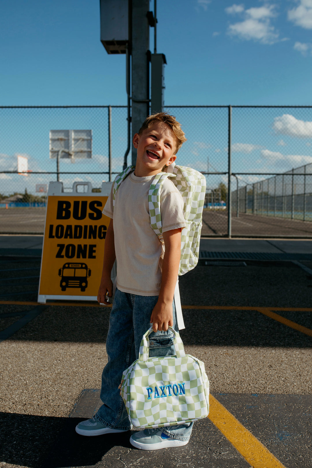 Green Check Backpack