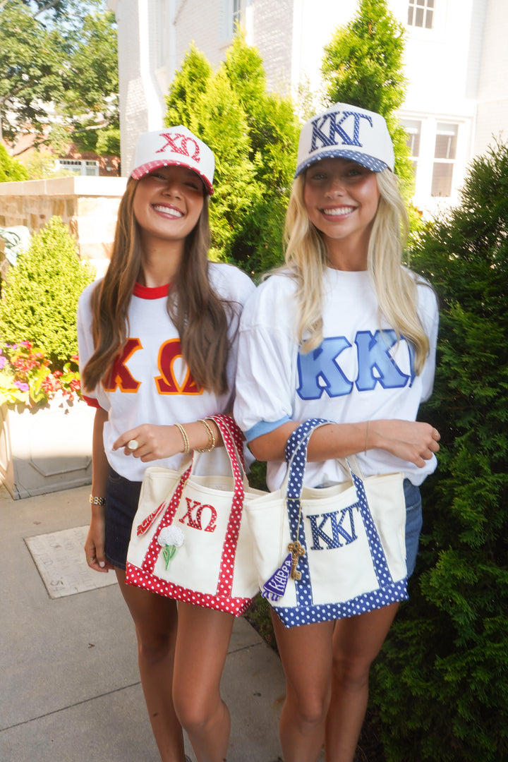 Sorority Greek Mini Polka Dot Canvas Tote