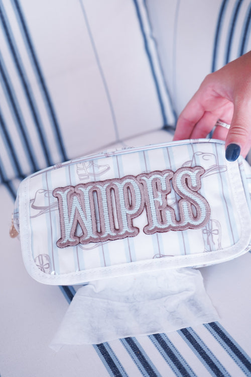 Wipes Pouch - Western Blues Clear Coat Bag