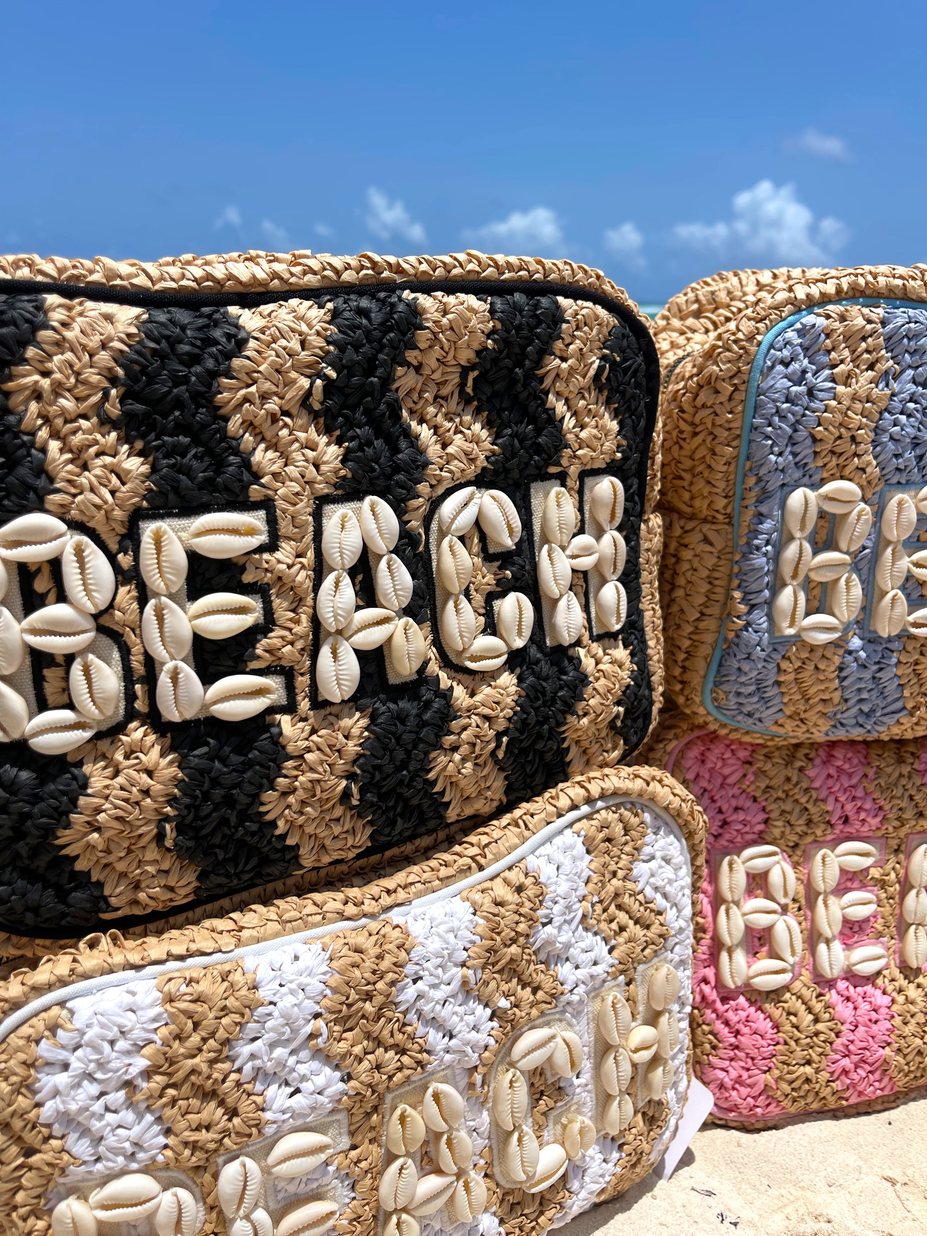 Beach XL Makeup Bag with Puka Shells – KenzKustomz