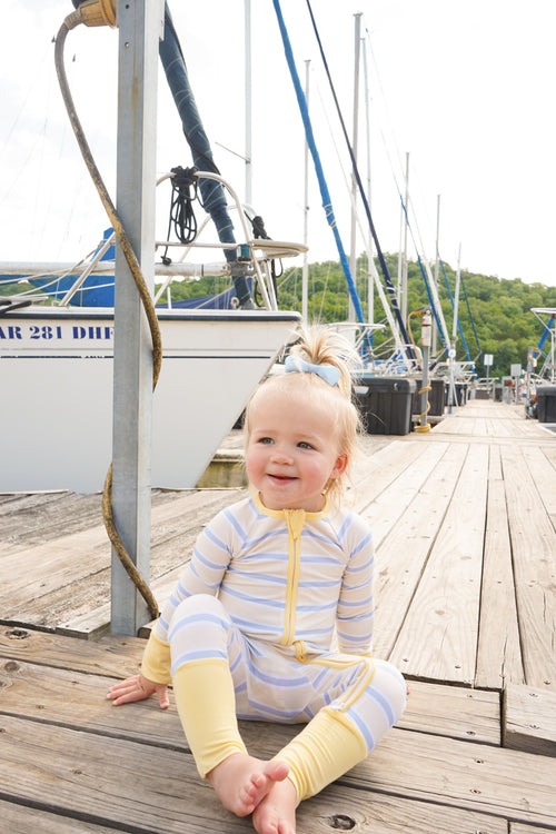 Butter & Blue Stripes - Bamboo Sleeper