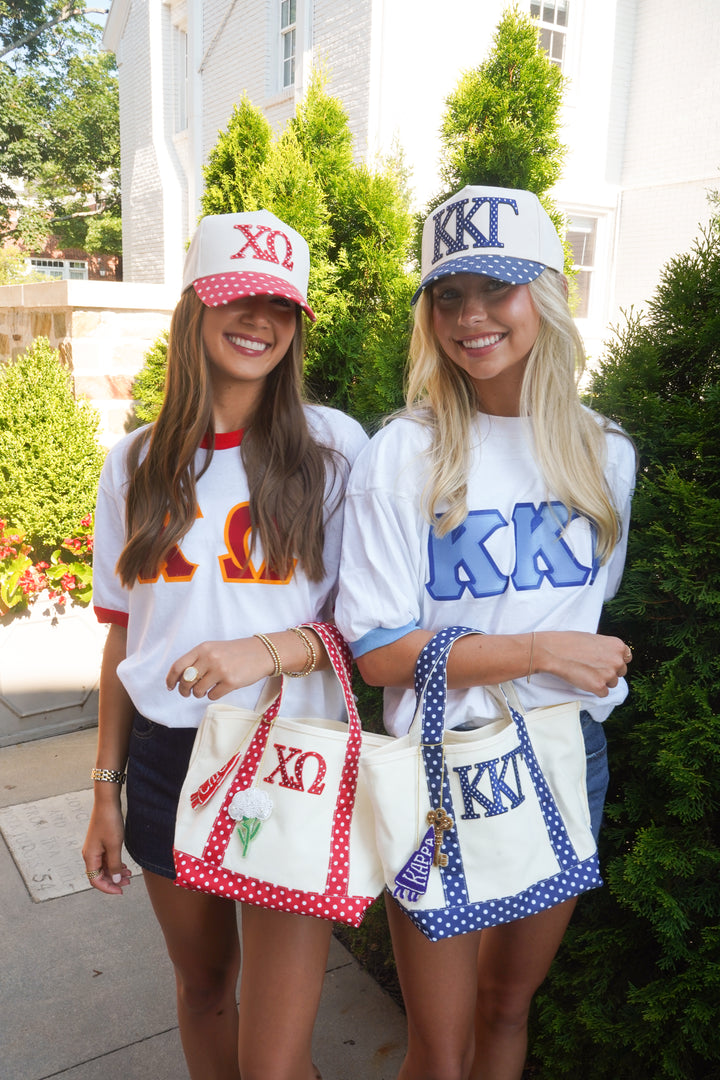 Sorority Greek Mini Polka Dot Canvas Tote