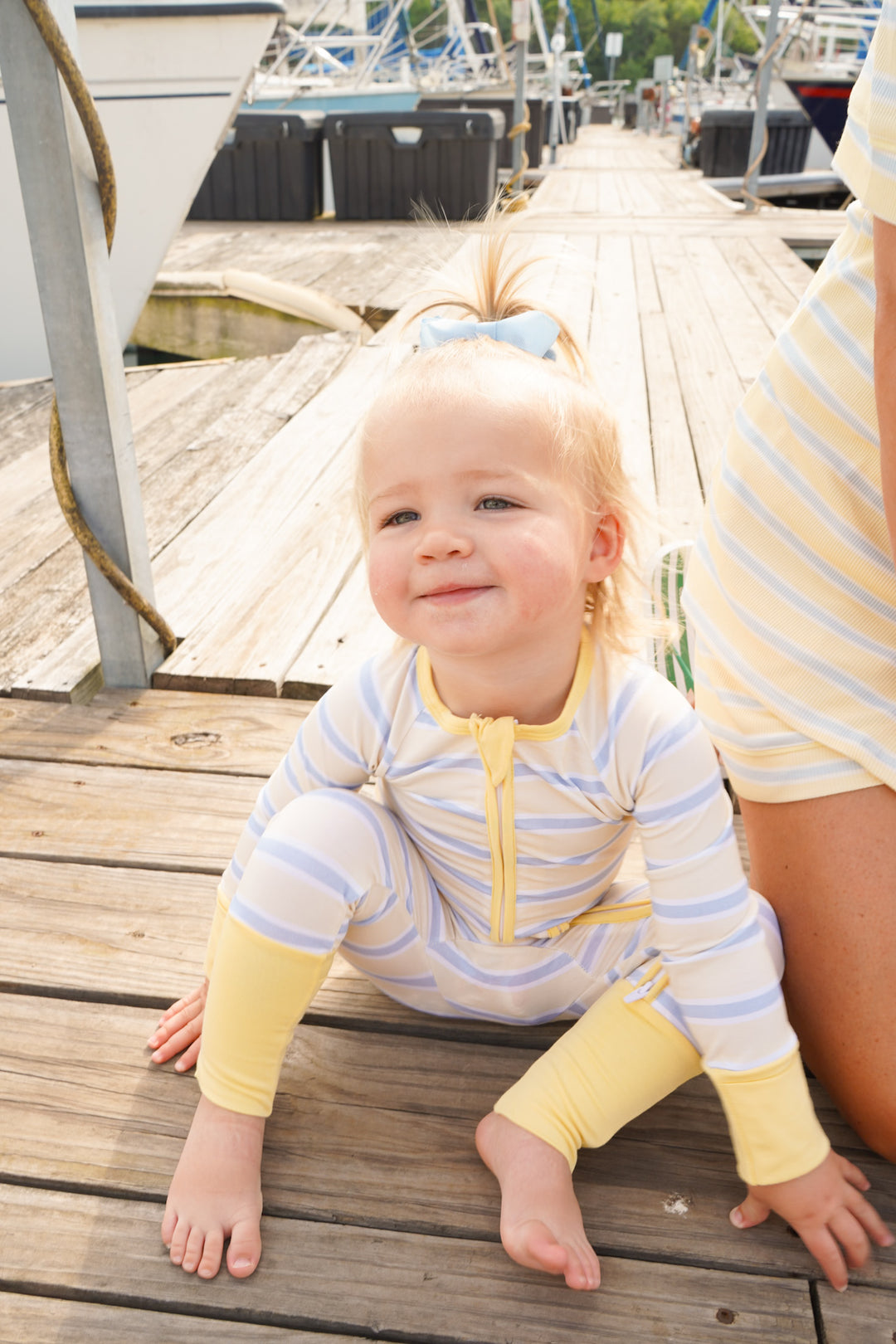 Butter &amp; Blue Stripes - Bamboo Sleeper
