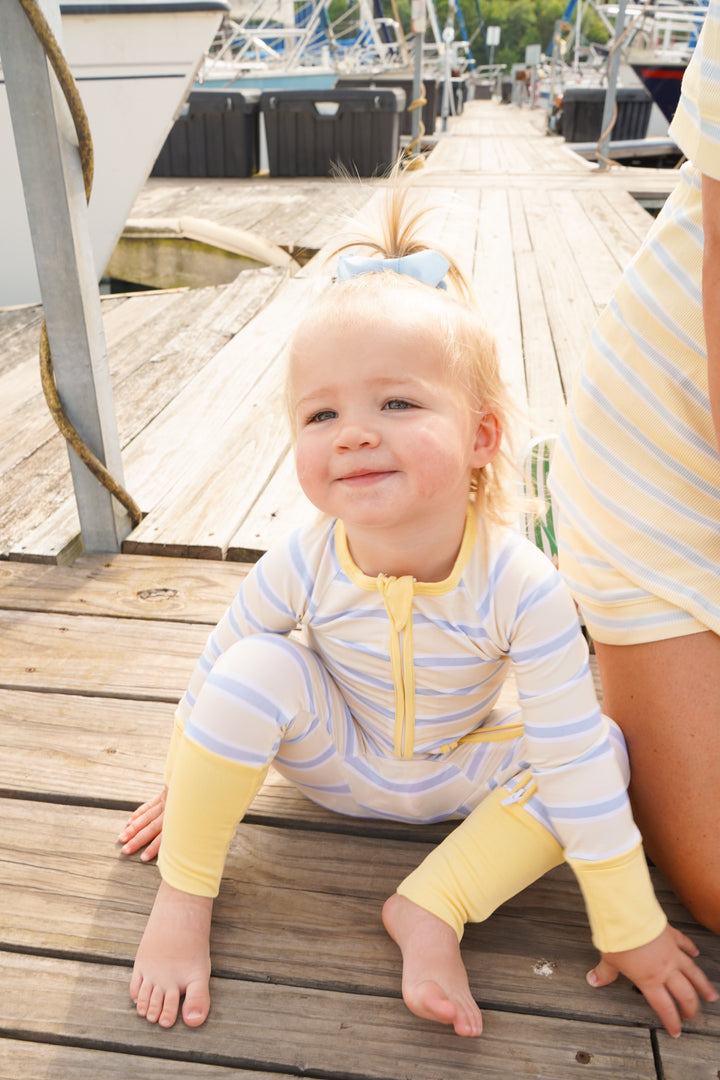Butter &amp; Blue Stripes - Bamboo Sleeper