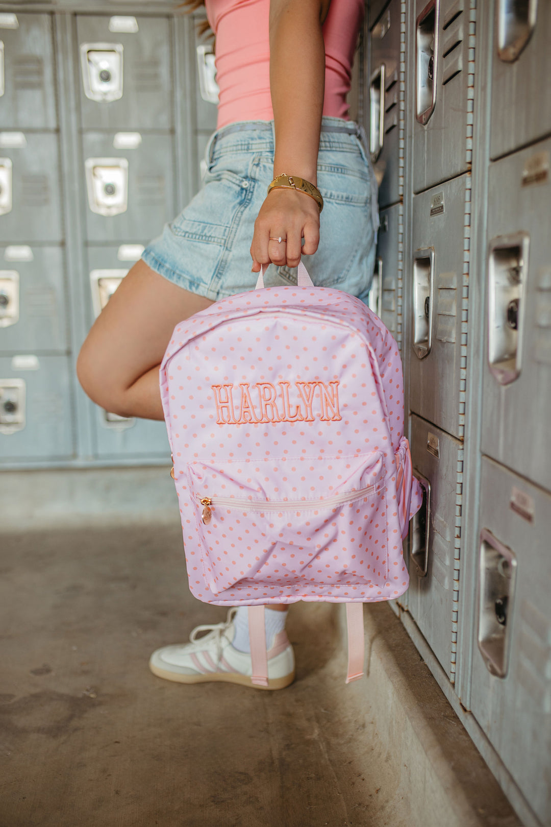 Pink &amp; Peach Polka Dot Backpack