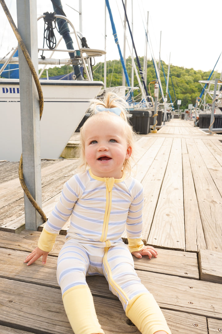 Butter &amp; Blue Stripes - Bamboo Sleeper
