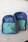 Green, Navy, + Grey Colorblock Backpack