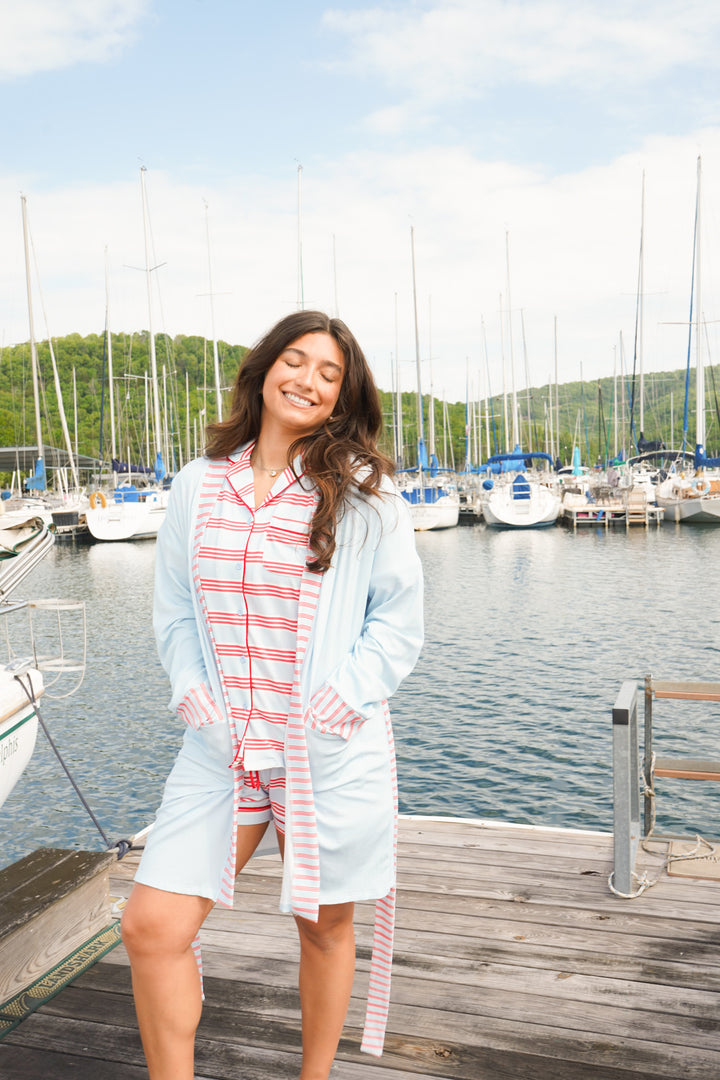 Americana Ribbed Bamboo Lounge Robe