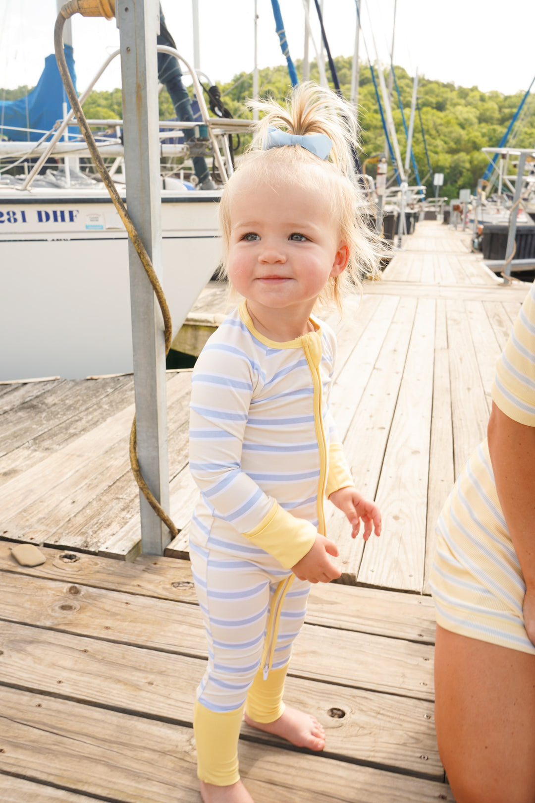 Butter &amp; Blue Stripes - Bamboo Sleeper