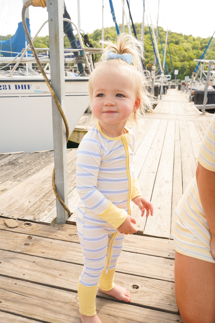 Butter &amp; Blue Stripes - Bamboo Sleeper