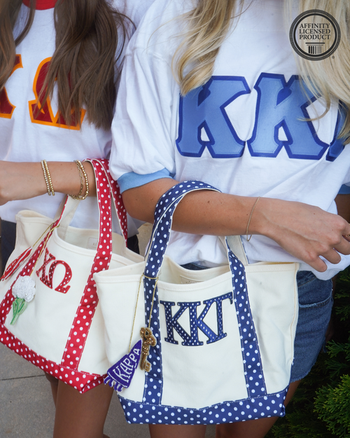 Sorority Greek Mini Polka Dot Canvas Tote