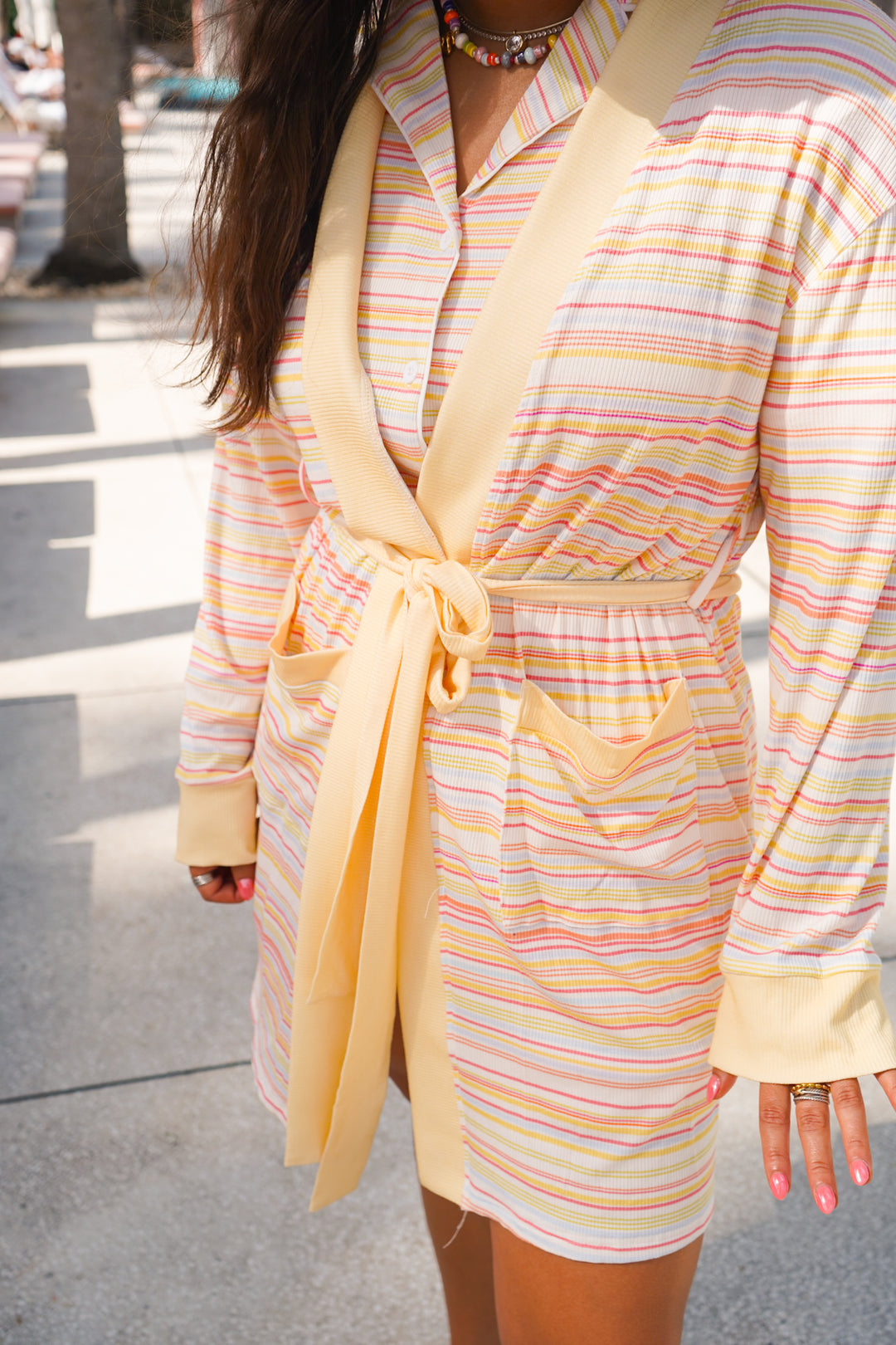 Pool Party Ribbed Bamboo Lounge Robe