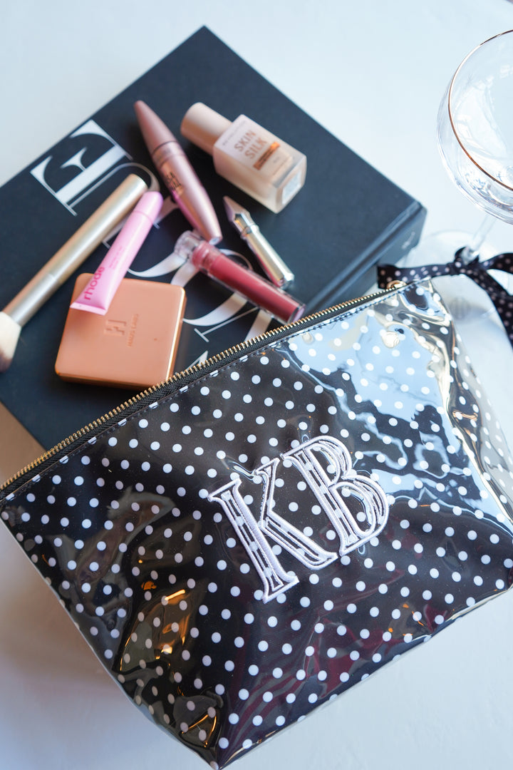 Black Polka Dot - Clear Coat Bag For Embroidery