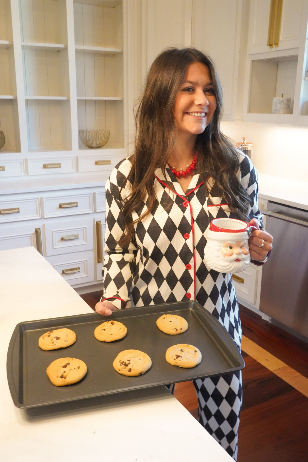 Black Argyle - Ribbed Bamboo Long Sleeve + Pants Pajama Set
