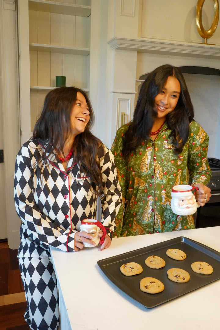 Black Argyle - Ribbed Bamboo Long Sleeve + Pants Pajama Set