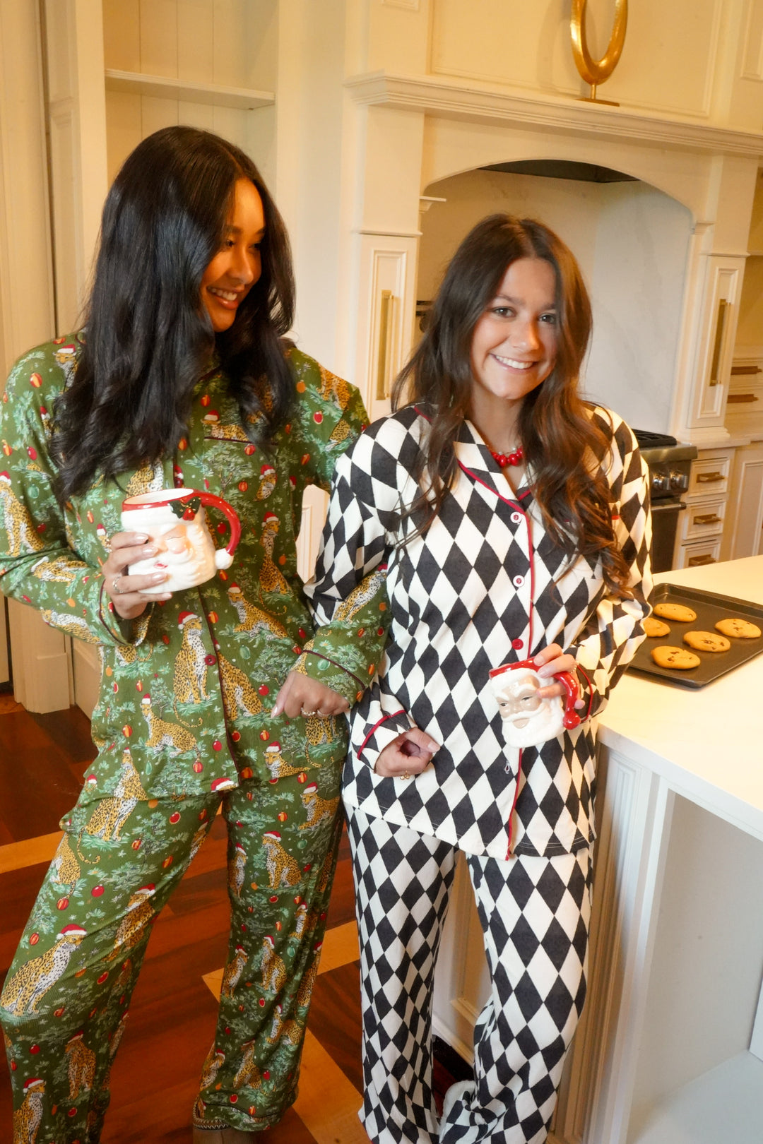 Christmas Cheetah - Ribbed Bamboo Long Sleeve + Pants Pajama Set