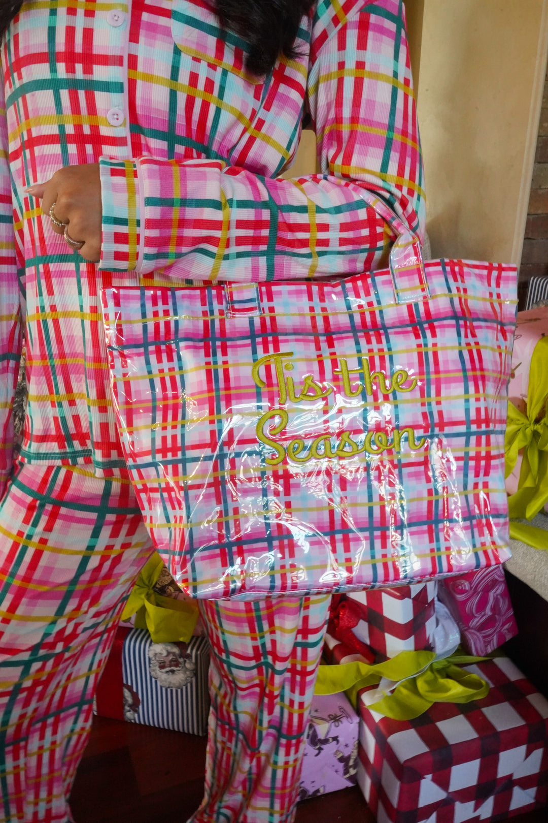 Confetti Plaid - Ribbed Bamboo Long Sleeve + Pants Pajama Set