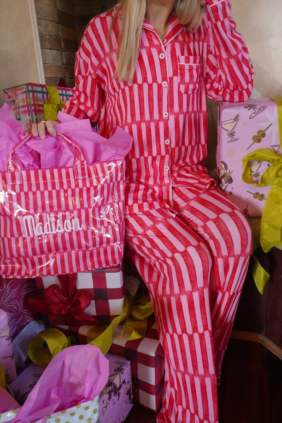 Candy Stripes - Ribbed Bamboo Long Sleeve + Pants Pajama Set