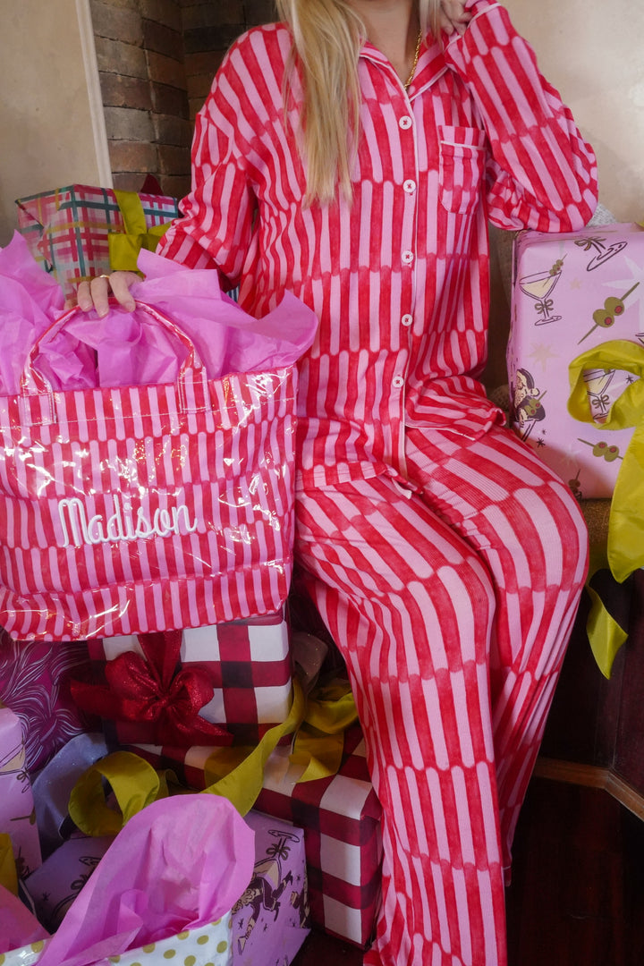 Candy Stripes - Ribbed Bamboo Long Sleeve + Pants Pajama Set
