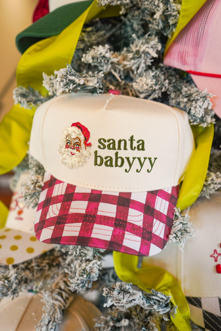 Santa Baby - Red Gingham Vintage Trucker Hat
