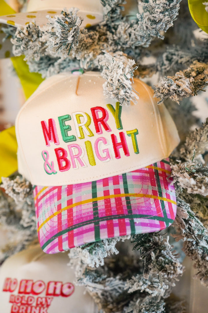 Merry &amp; Bright - Confetti Plaid Trucker Hat