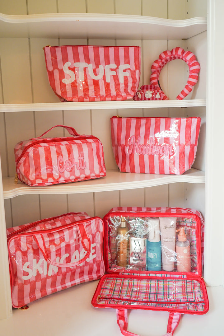 Stuff - Candy Stripes Clear Coat Toiletry Bag