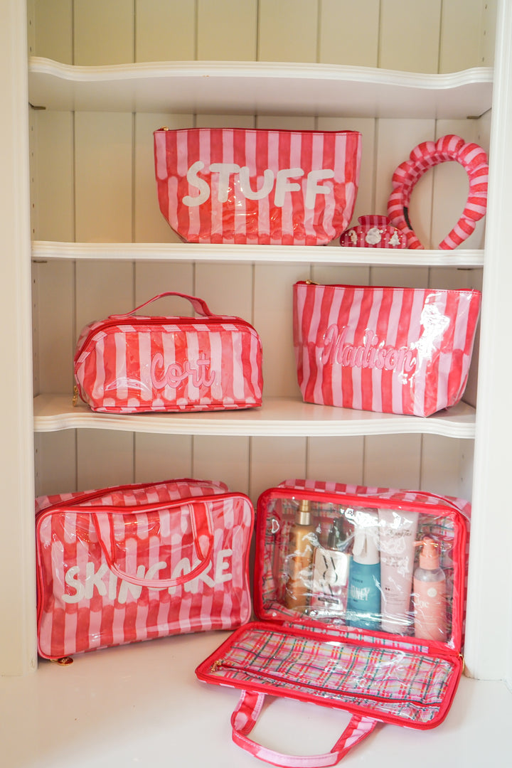 Stuff - Candy Stripes Clear Coat Toiletry Bag