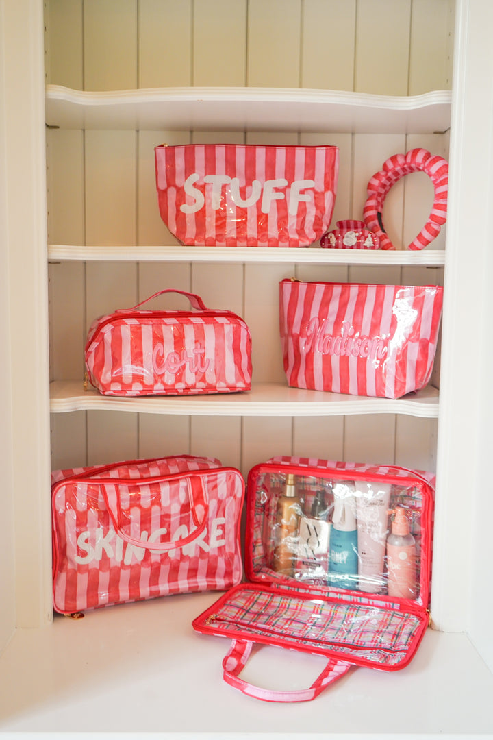 Stuff - Candy Stripes Clear Coat Toiletry Bag