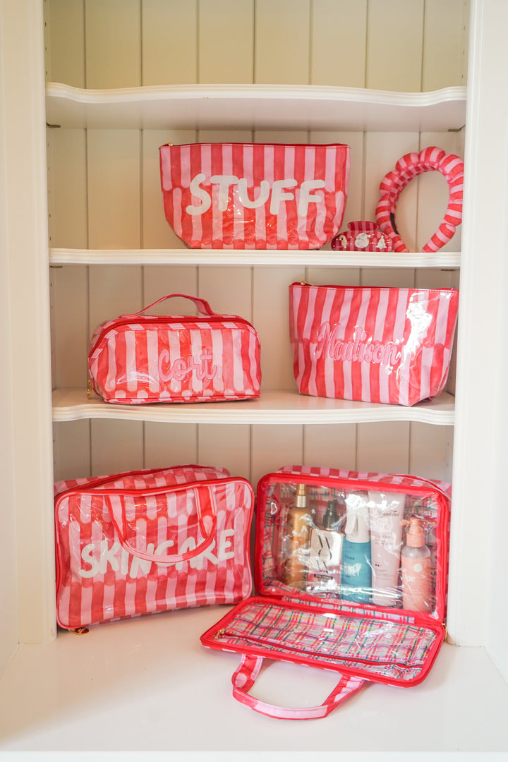Stuff - Candy Stripes Clear Coat Toiletry Bag
