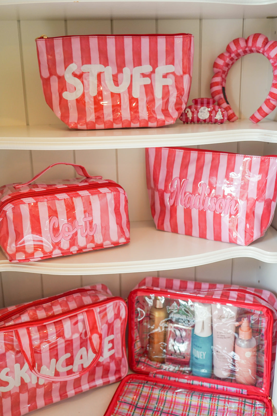Stuff - Candy Stripes Clear Coat Toiletry Bag