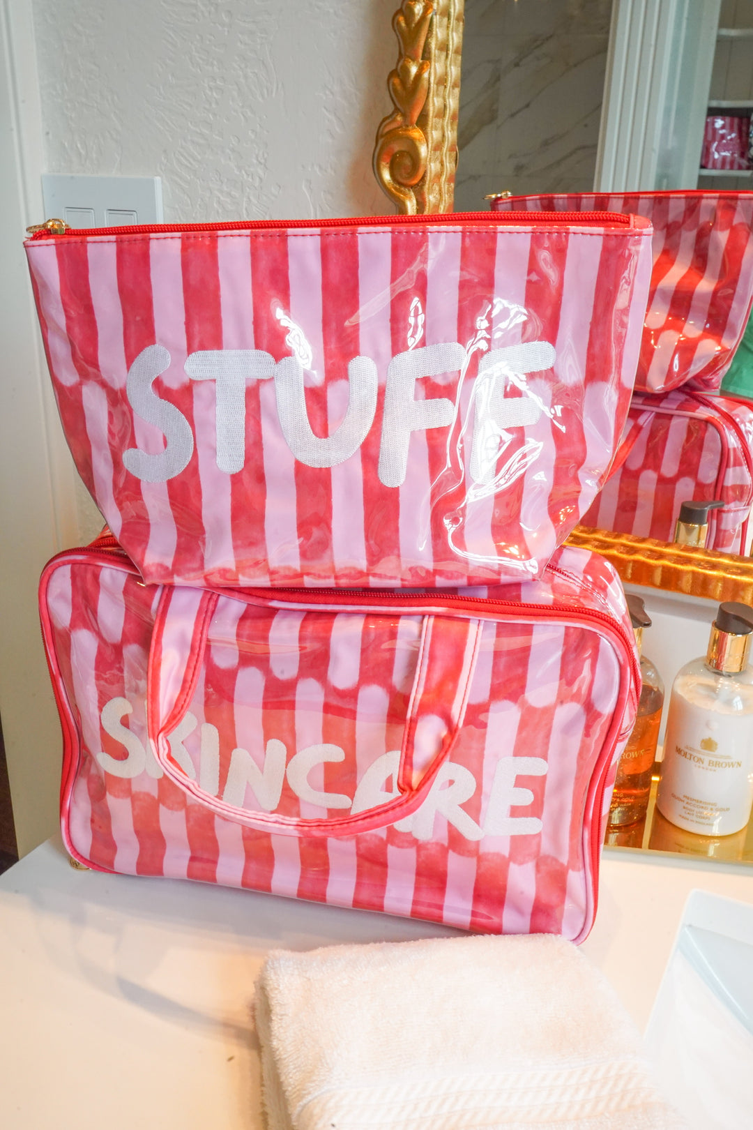 Stuff - Candy Stripes Clear Coat Toiletry Bag
