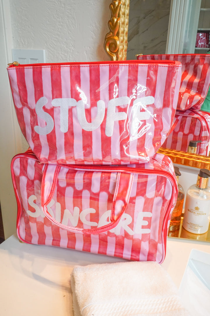Stuff - Candy Stripes Clear Coat Toiletry Bag