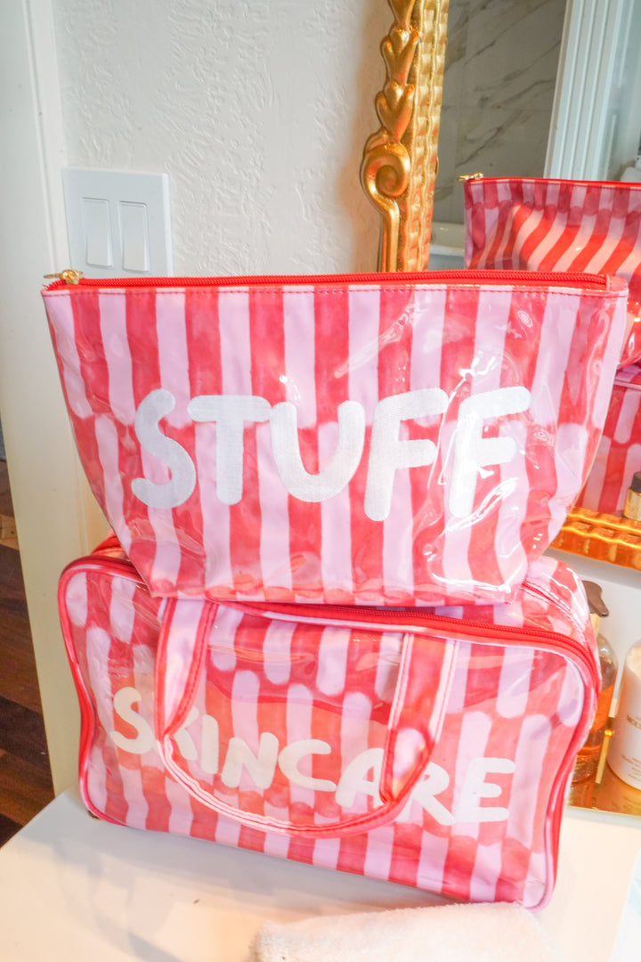 Stuff - Candy Stripes Clear Coat Toiletry Bag